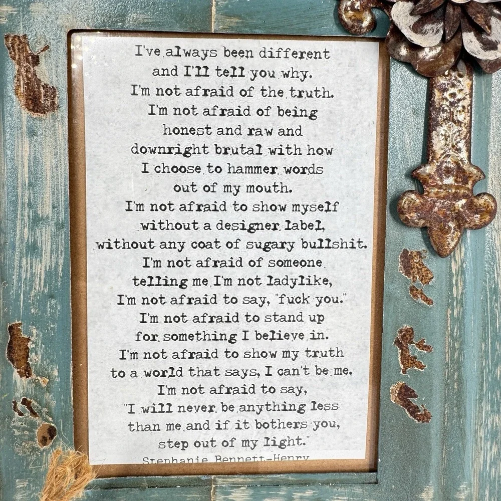 Kathleen Wedemeyer Handmade 4x6 Picture Frame‎ Distressed Teal Cross Farm